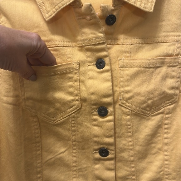 🍁ONE WORLD Fall/Autumn Goldenrod colored cropped jacket- has some stretch to it - Picture 6 of 7